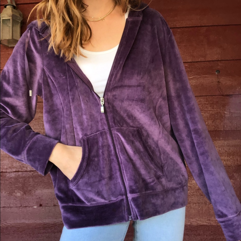 Purple Velour Zip Up